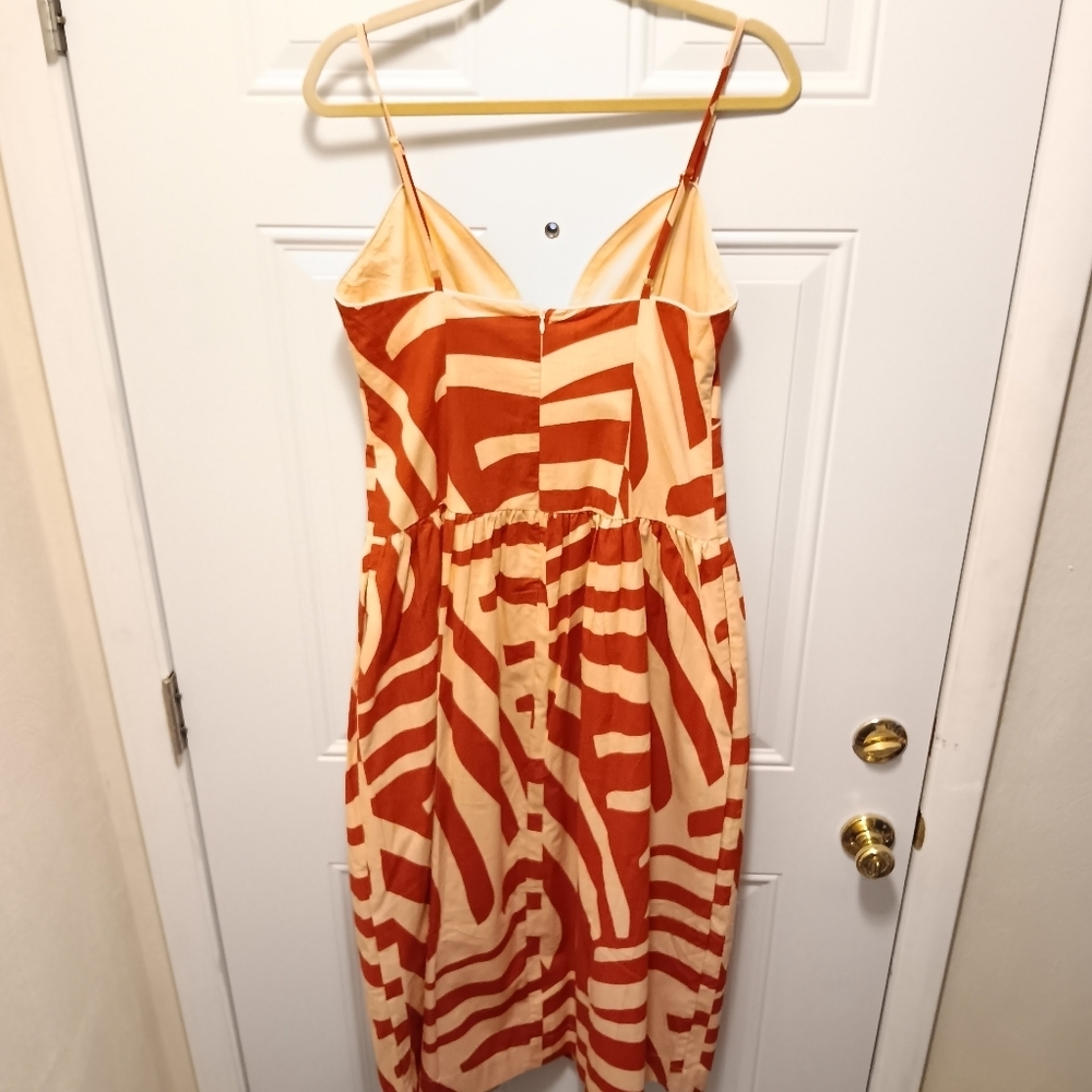 Mon Renn| *Missing* Hook Surreal Midi Dress 100% Cotton Abstract Print US M  Tag - Picture 13 of 13